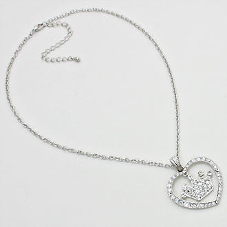 iLLASPARKZ Crystal Heart Crown Pendant Necklace