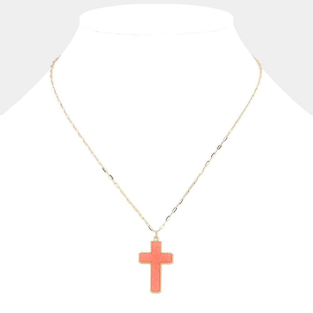 iLLASPARKZ Druzy Cross Pendant Necklace