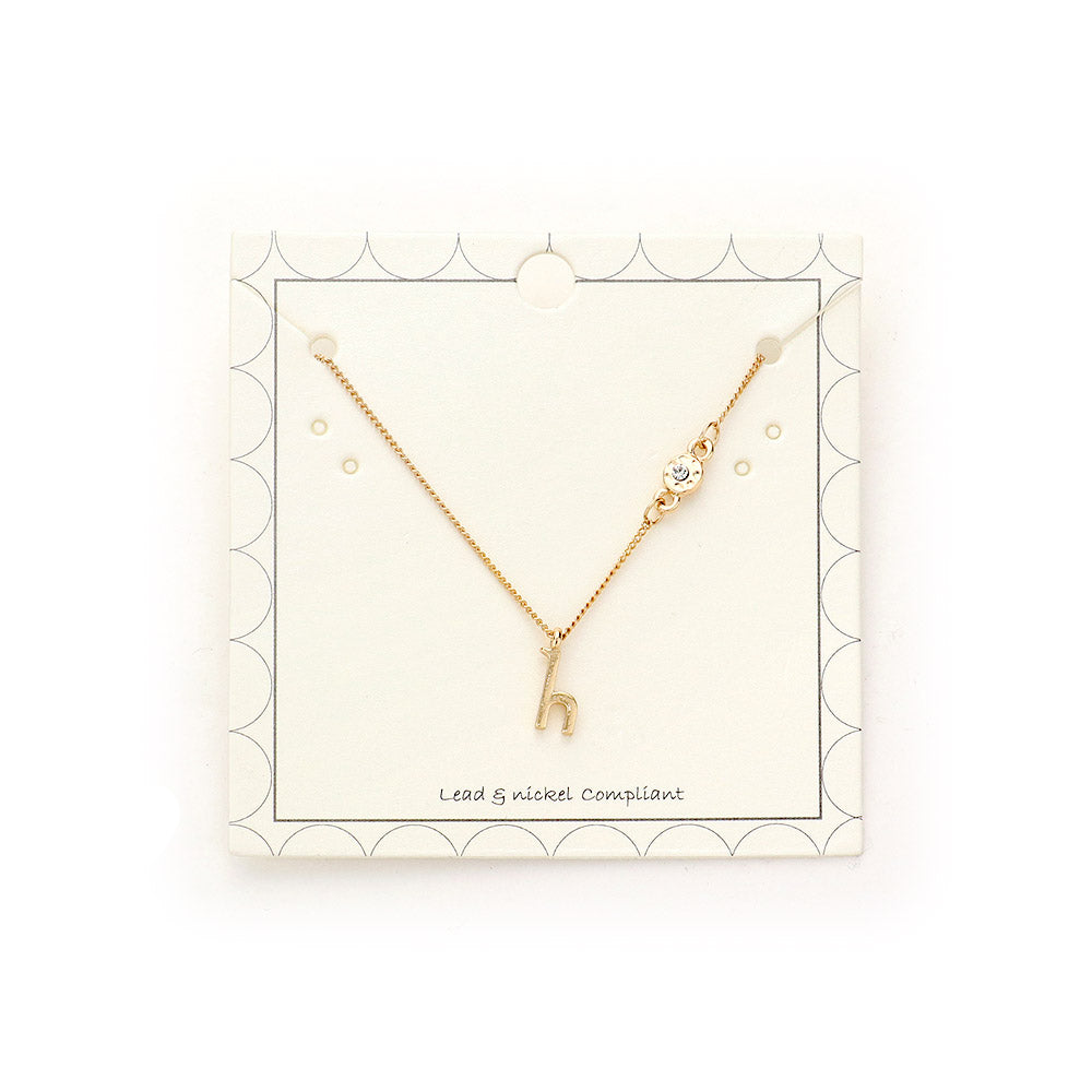 iLLASPARKZ 'H' small letter monogram pendant necklace with crystal