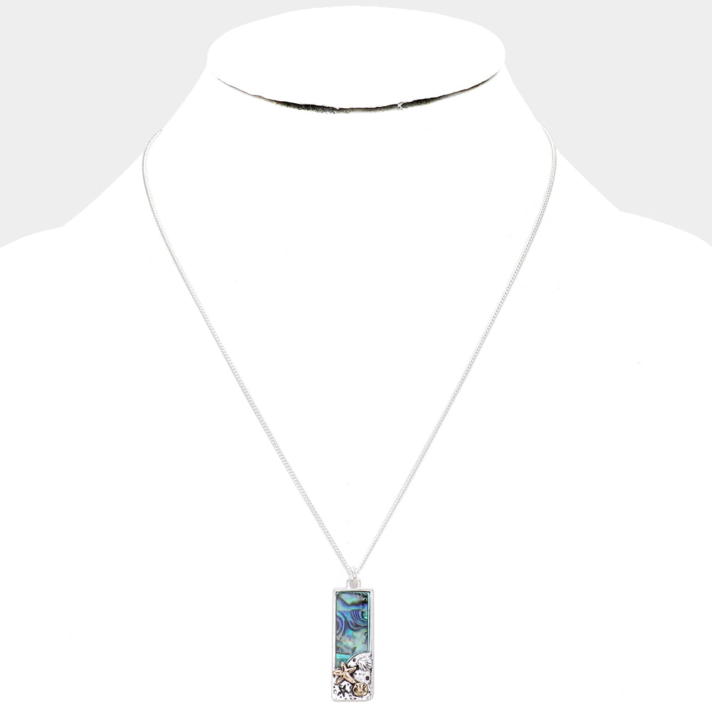 iLLASPARKZ Abalone Stone Sea Life Pendant Necklace