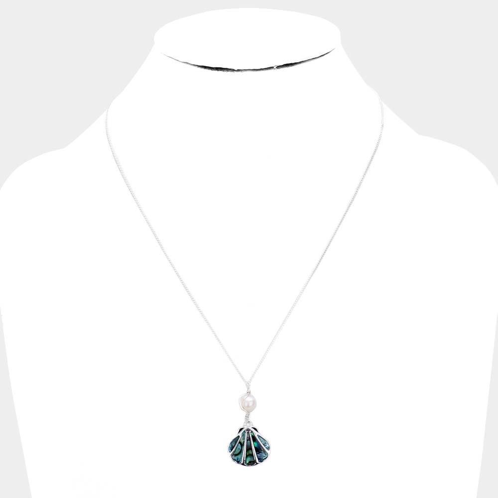 iLLASPARKZ Abalone Stone Pearl Shell Pendant Necklace
