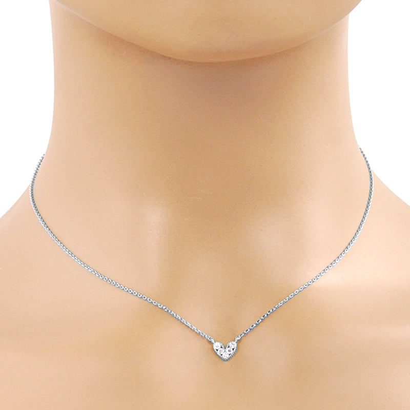 iLLASPARKZ White Gold Dipped CZ Heart Pendant Necklace