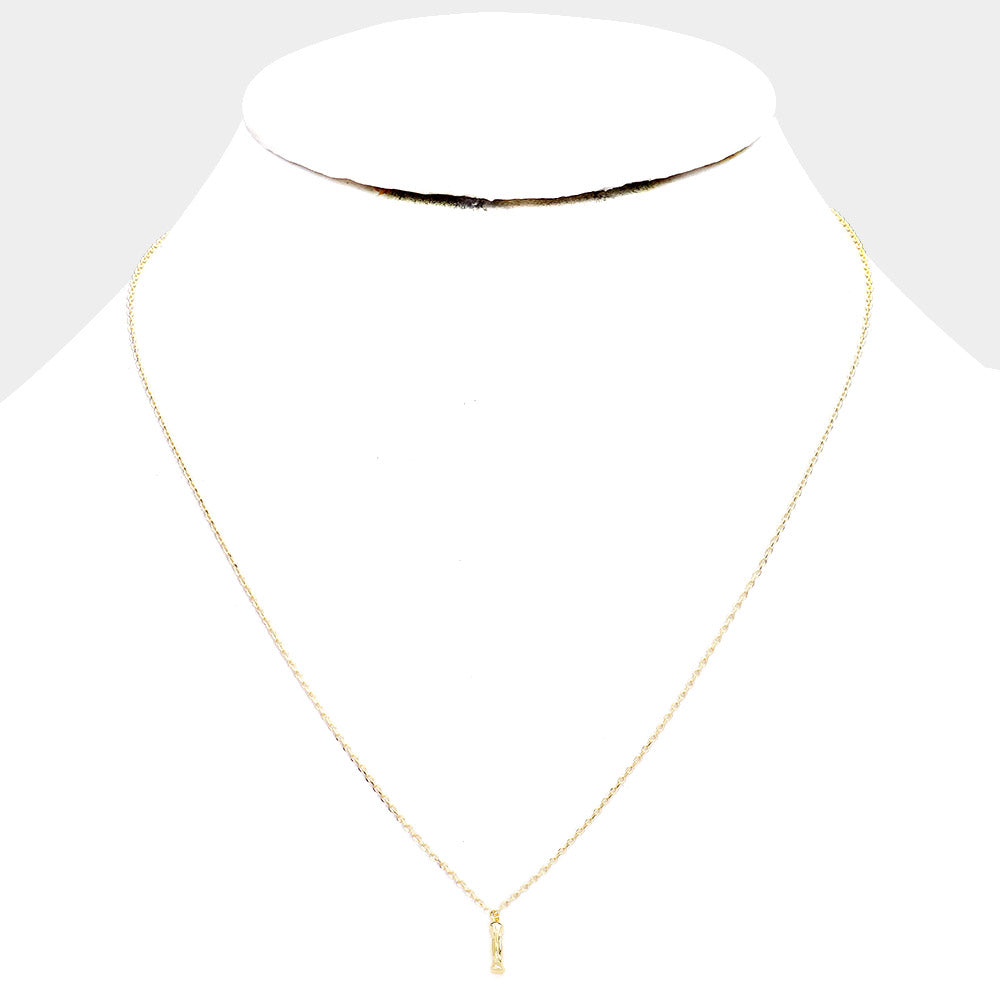 iLLASPARKZ -I- Gold Dipped Initial Monogram Metal Pendant Necklace