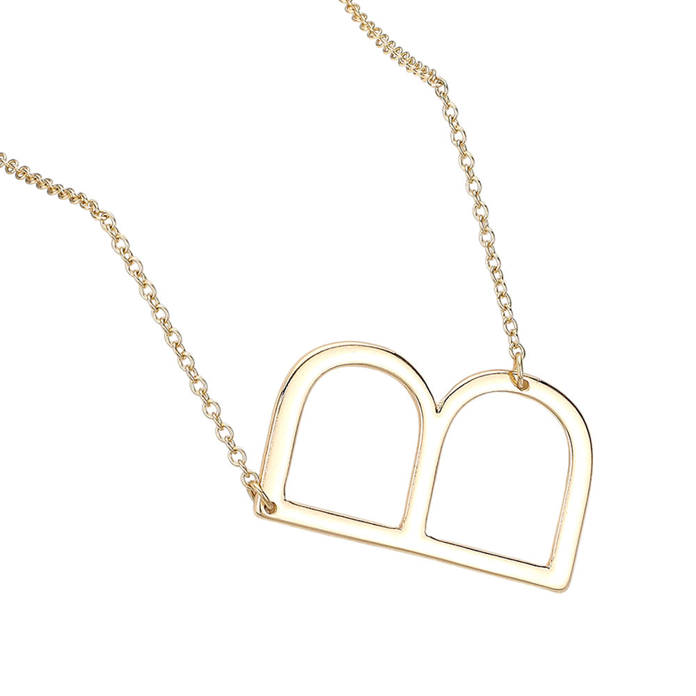 iLLASPARKZ -B- Metal Initial Monogram  Pendant Necklace