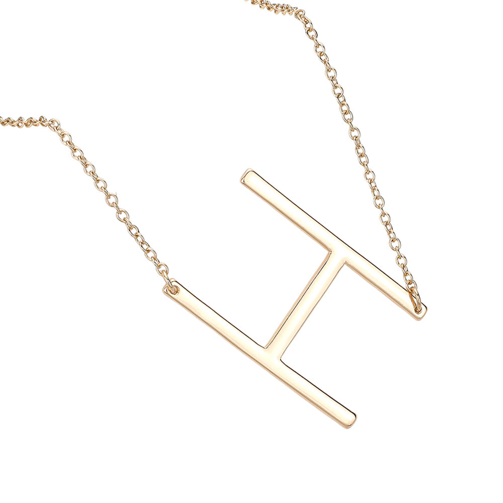 iLLASPARKZ -H- Metal Initial Monogram Pendant Necklace
