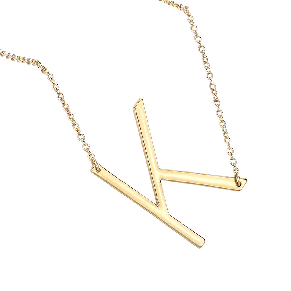 iLLASPARKZ -K- Metal Initial Monogram Pendant Necklace