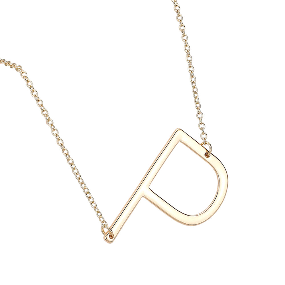iLLASPARKZ -P- Metal Initial Monogram Pendant Necklace