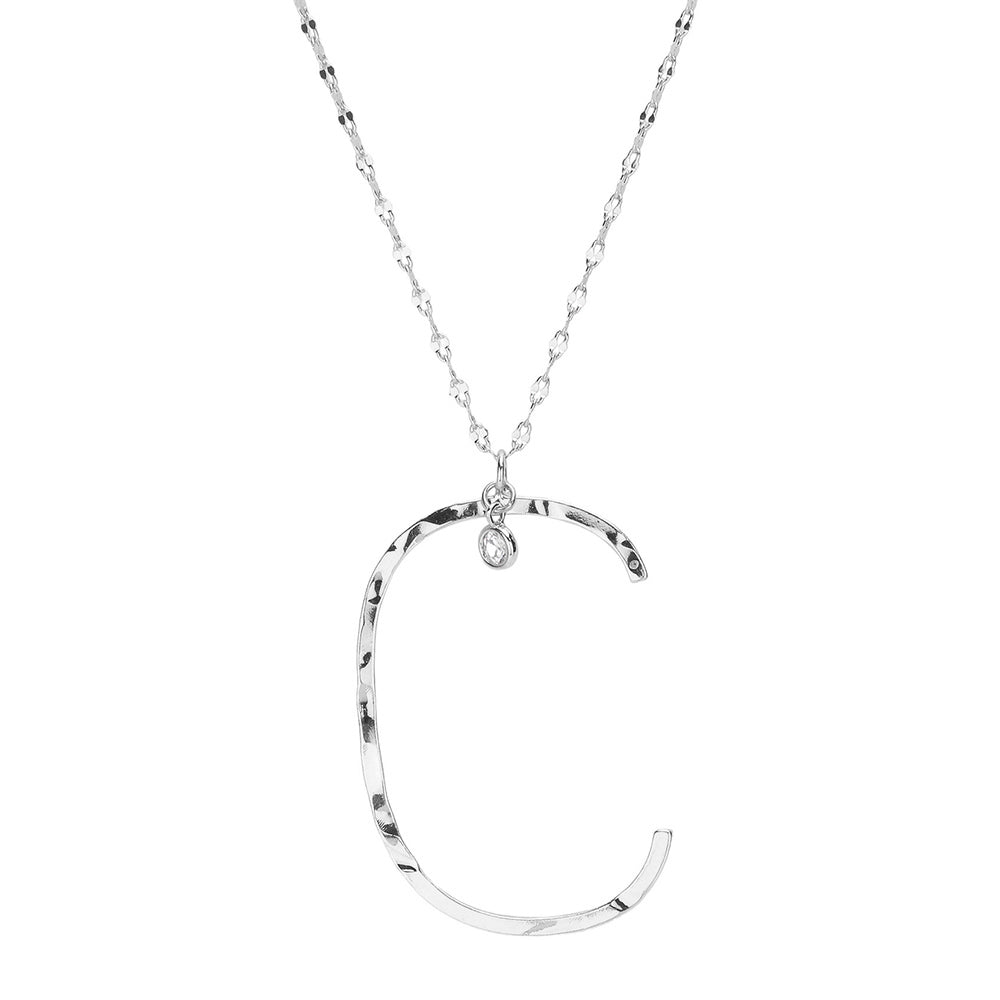 iLLASPARKZ -C- Initial Monogram Brass Metal Pendant Necklace