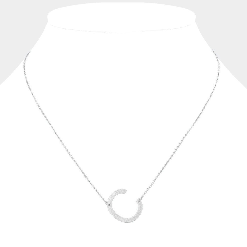iLLASPARKZ -C- White Gold Dipped Initial Monogram Pendant Necklace
