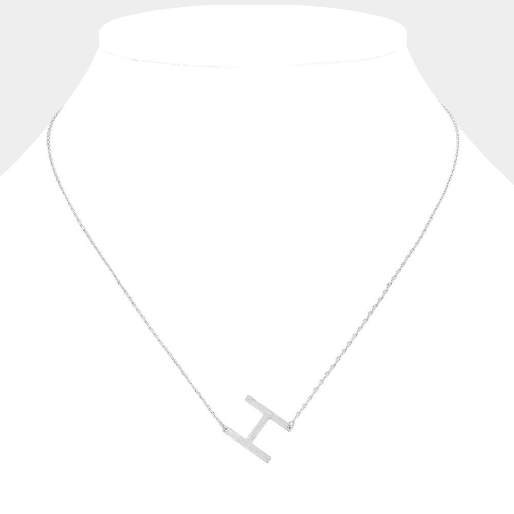 iLLASPARKZ -H- White Gold Dipped Initial Monogram Pendant Necklace