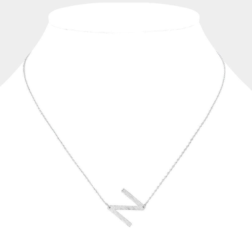 iLLASPARKZ -N- White Gold Dipped Initial Monogram Pendant Necklace