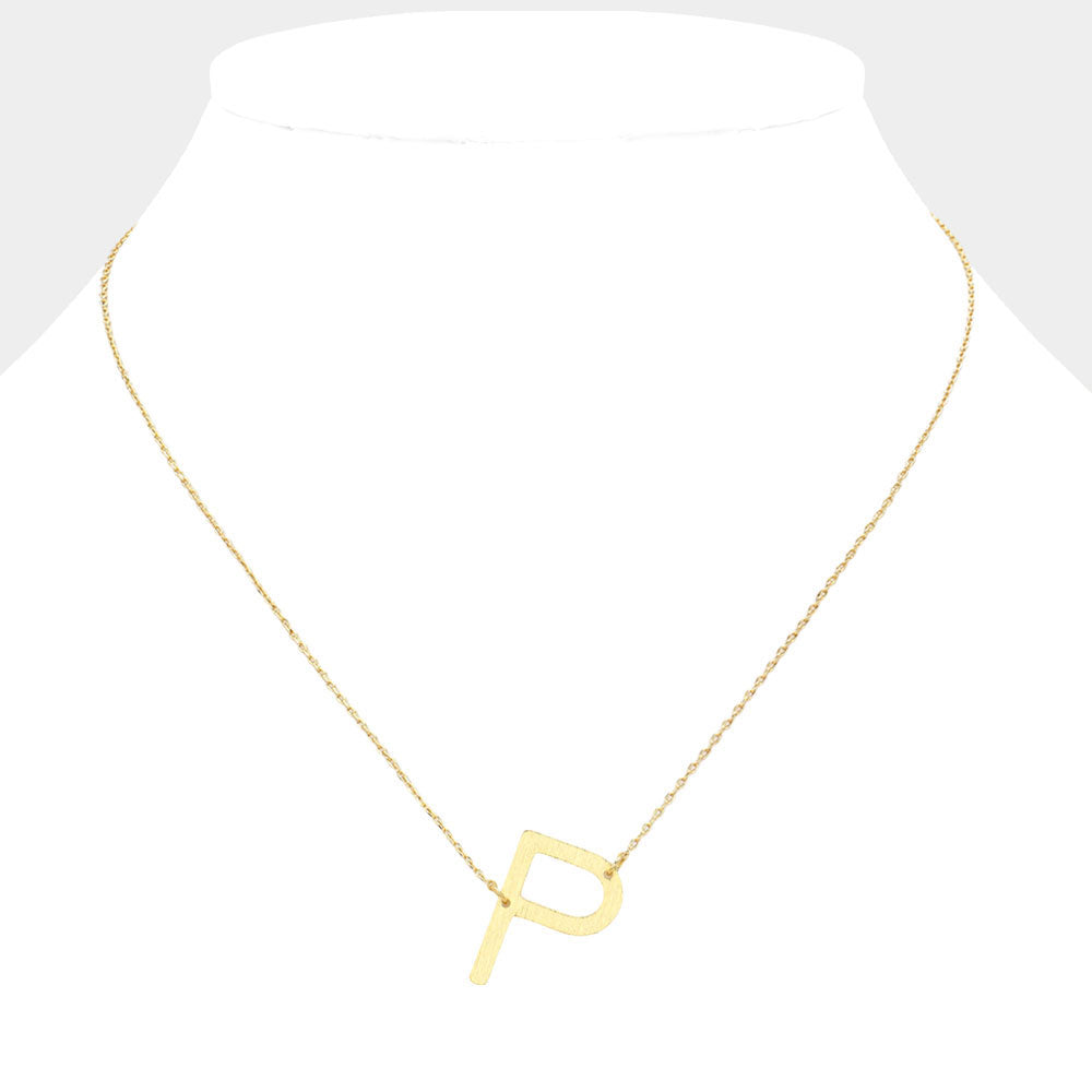 iLLASPARKZ -P- Gold Dipped Initial Monogram Pendant Necklace