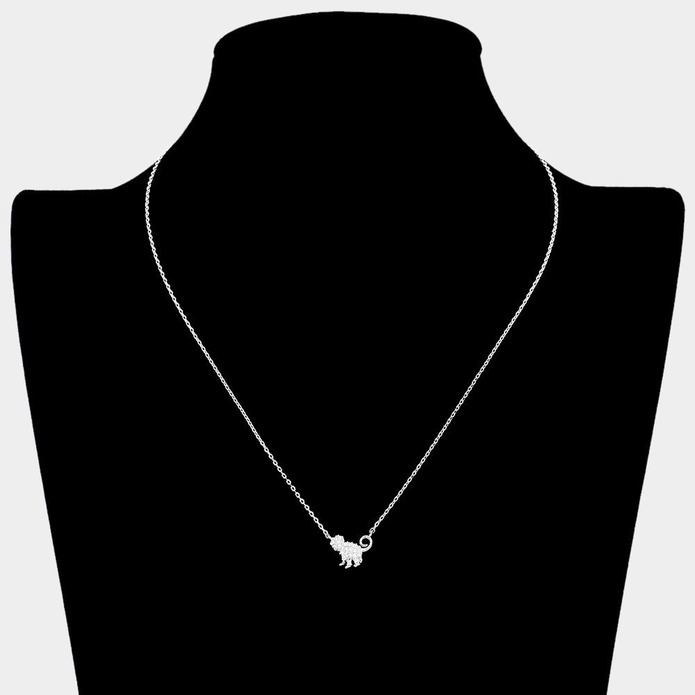 iLLASPARKZ Lunar 12 Zodiac White Gold Dipped CZ Monkey Pendant Necklace