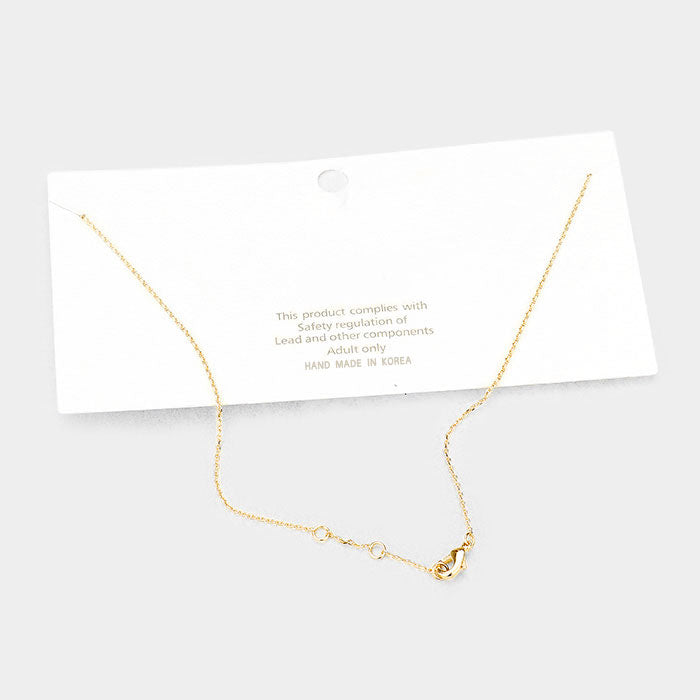 iLLASPARKZ Gold Dipped CZ Fishbone Pendant Necklace