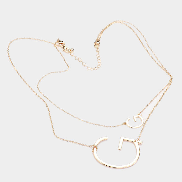 iLLASPARKZ -G- Initial Monogram 2Row Strand Double Detachable Chain Necklace