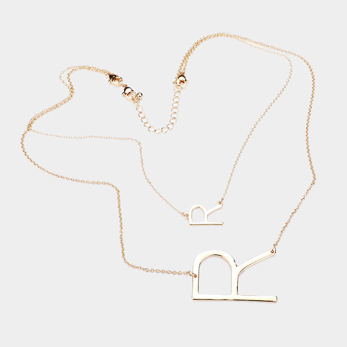 iLLASPARKZ 2Row Strand Double Monogram Detachable Chain Necklace