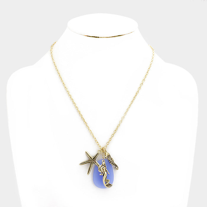 iLLASPARKZ Mermaid, Starfish and Seahorse Pendant Necklace