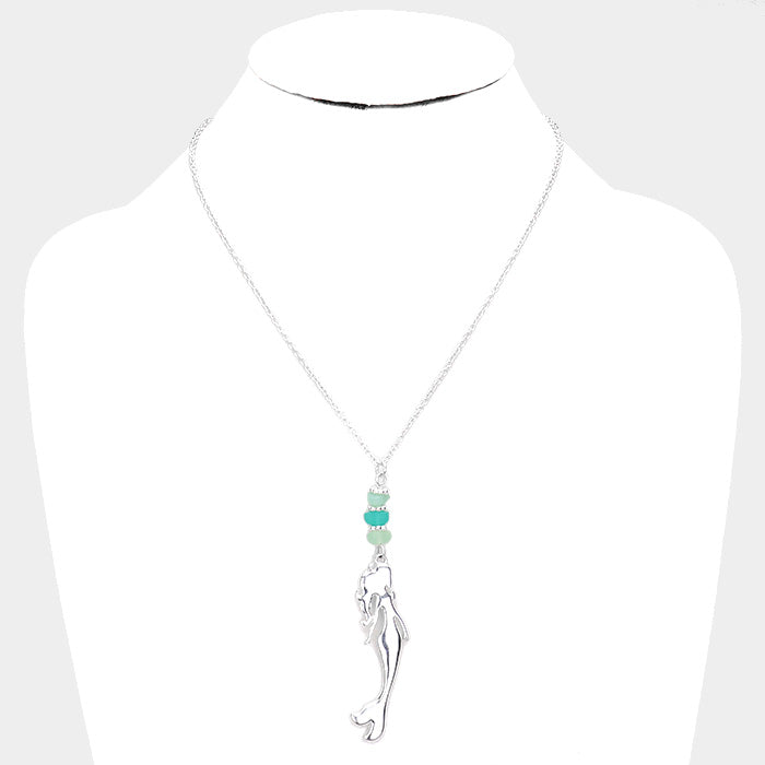 iLLASPARKZ Sea Glass Metal Mermaid Pendant Necklace