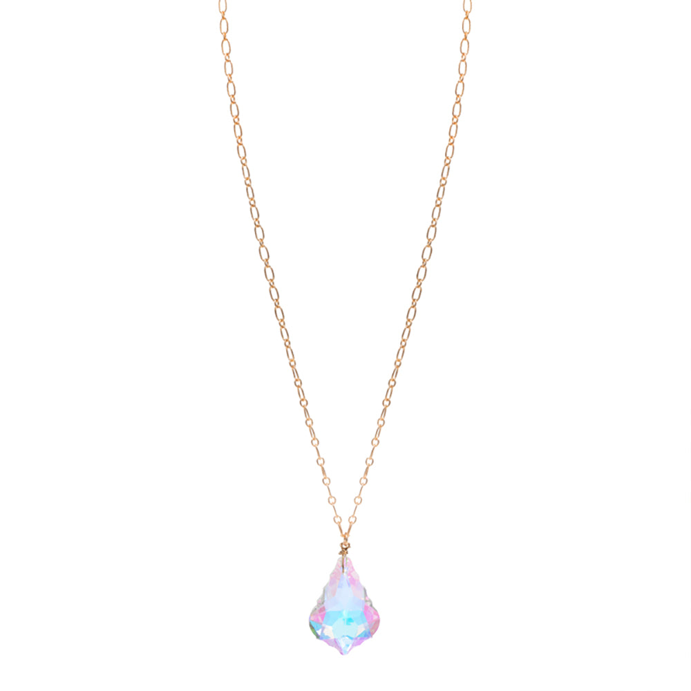 iLLASPARKZ Crystal Teardrop Stone Pendant Necklace