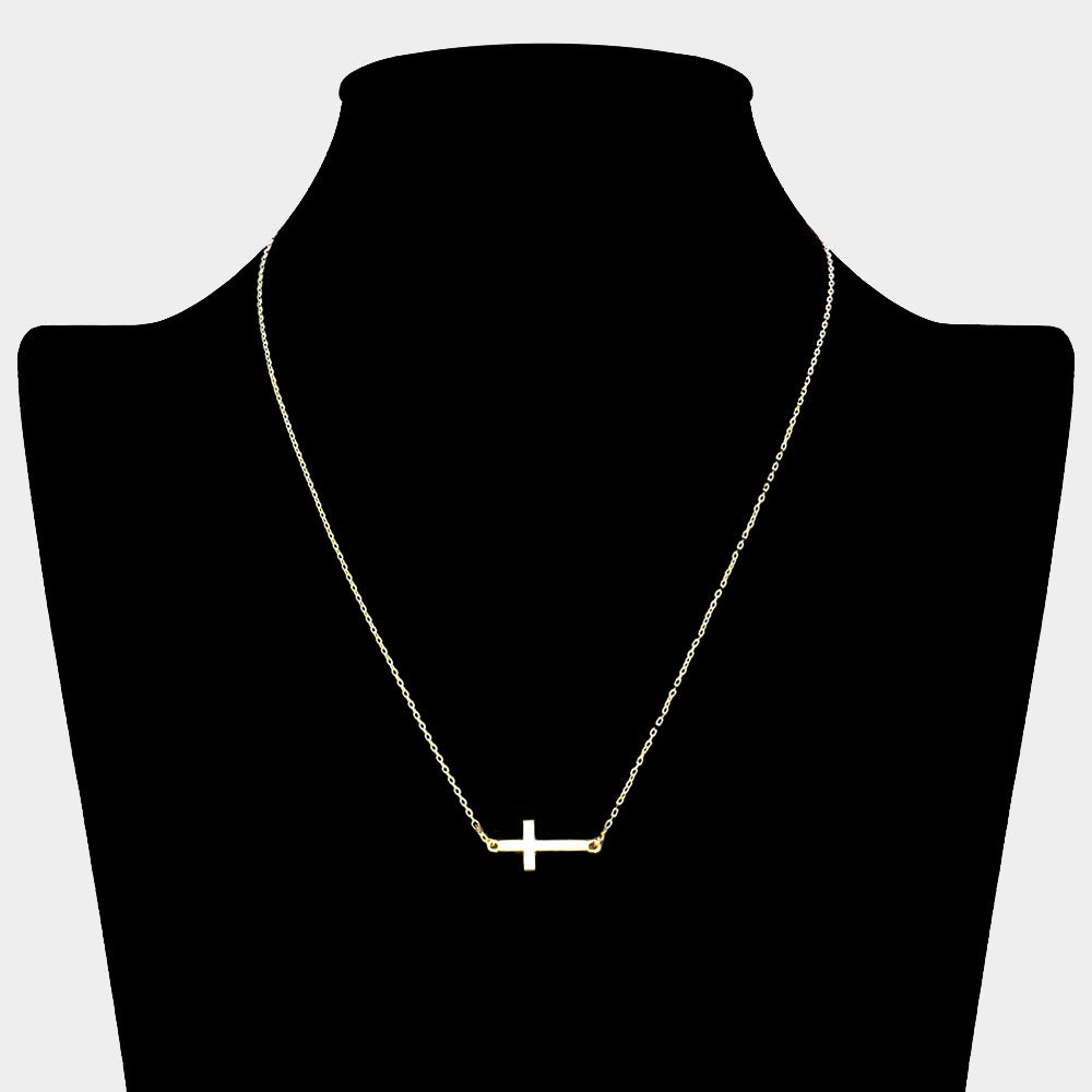 iLLASPARKZ Secret Box _ 14K Gold Dipped Metal Cross Pendant Necklace