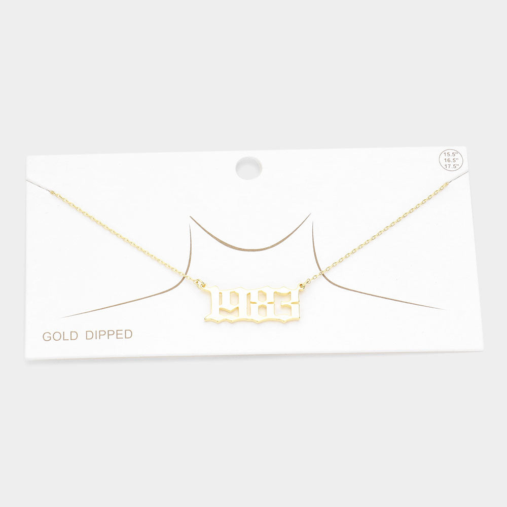 iLLASPARKZ Gold Dipped 1983 Birth Year Plate Pendant Necklace