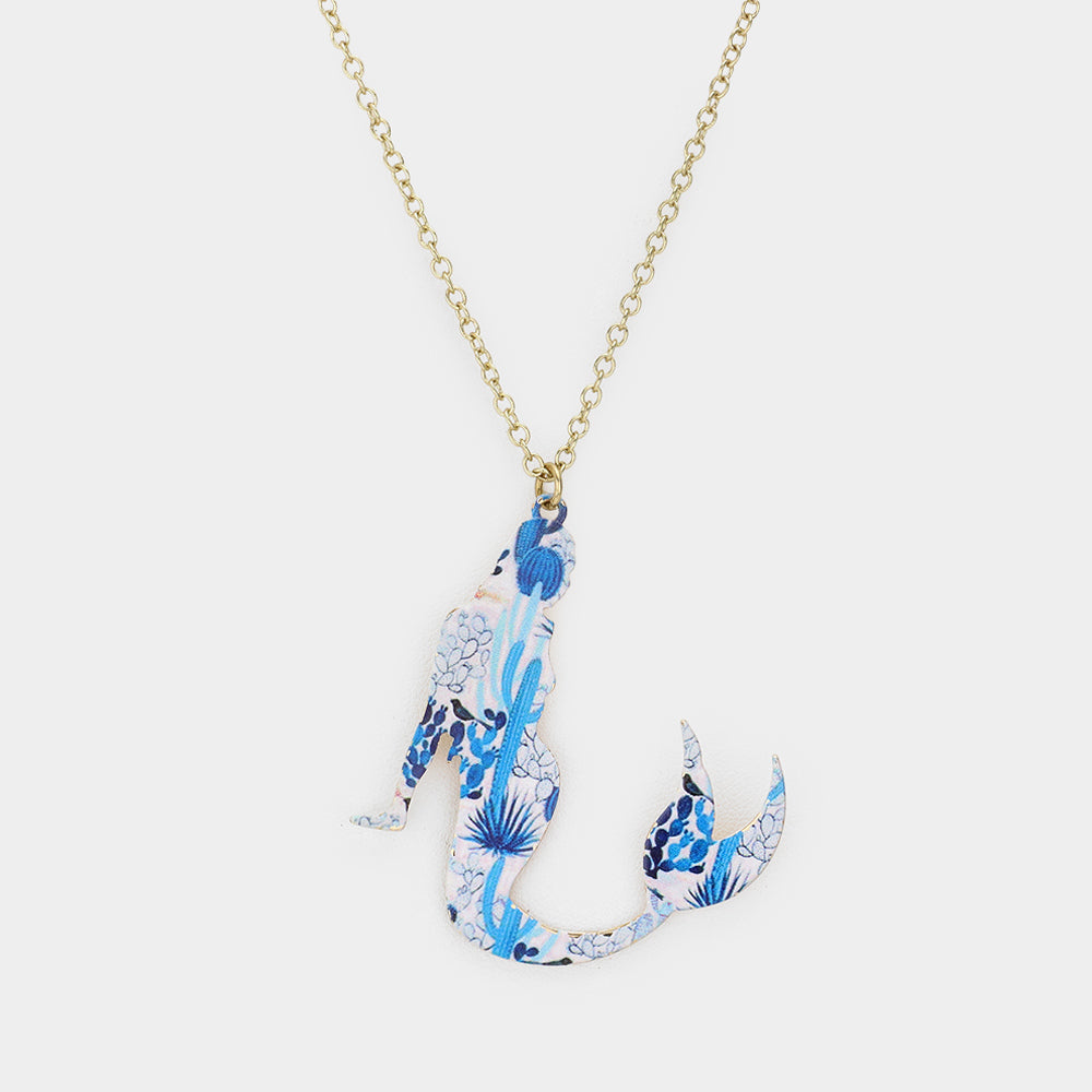 iLLASPARKZ Patterned Mermaid Pendant Necklace
