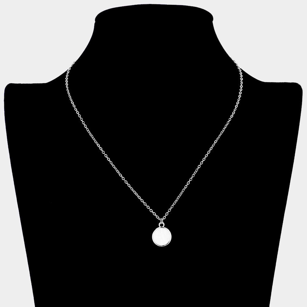 iLLASPARKZ Mother Of Pearl Disc Pendant Necklace