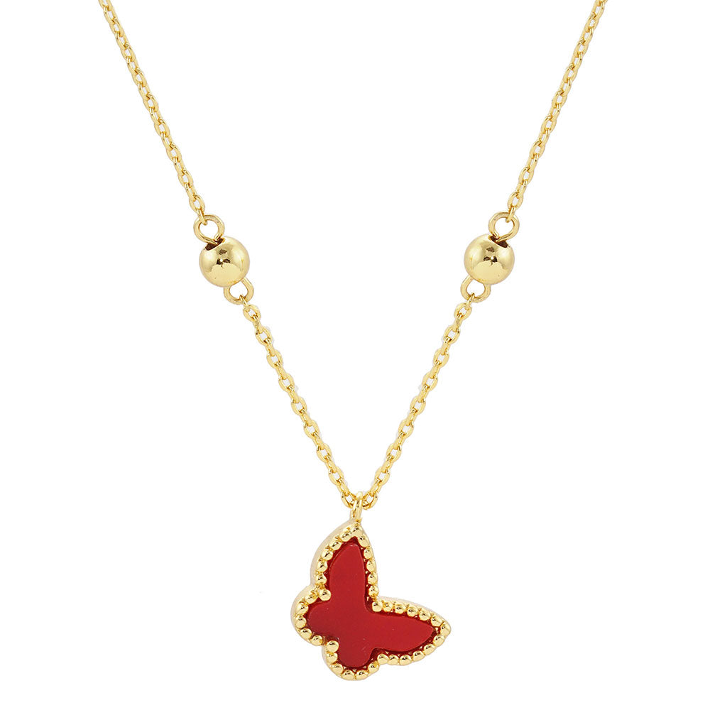 iLLASPARKZ Gold Dipped Enamel Butterfly Pendant Necklace