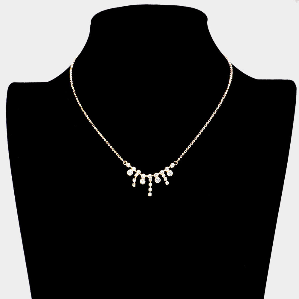 iLLASPARKZ Brass Metal Bubble Stone Pendant Necklace