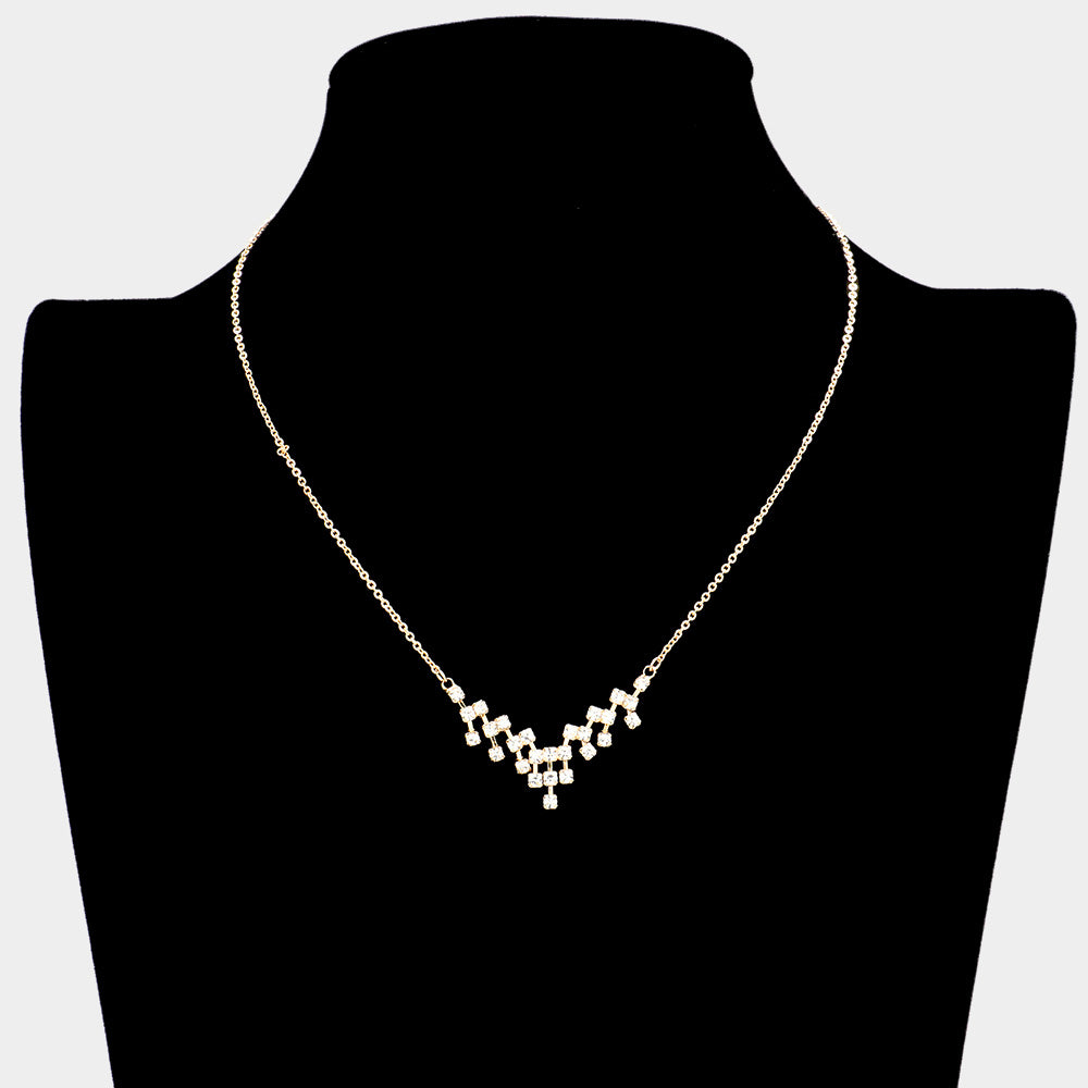 iLLASPARKZ Brass Metal Rhinestone Pendant Necklace