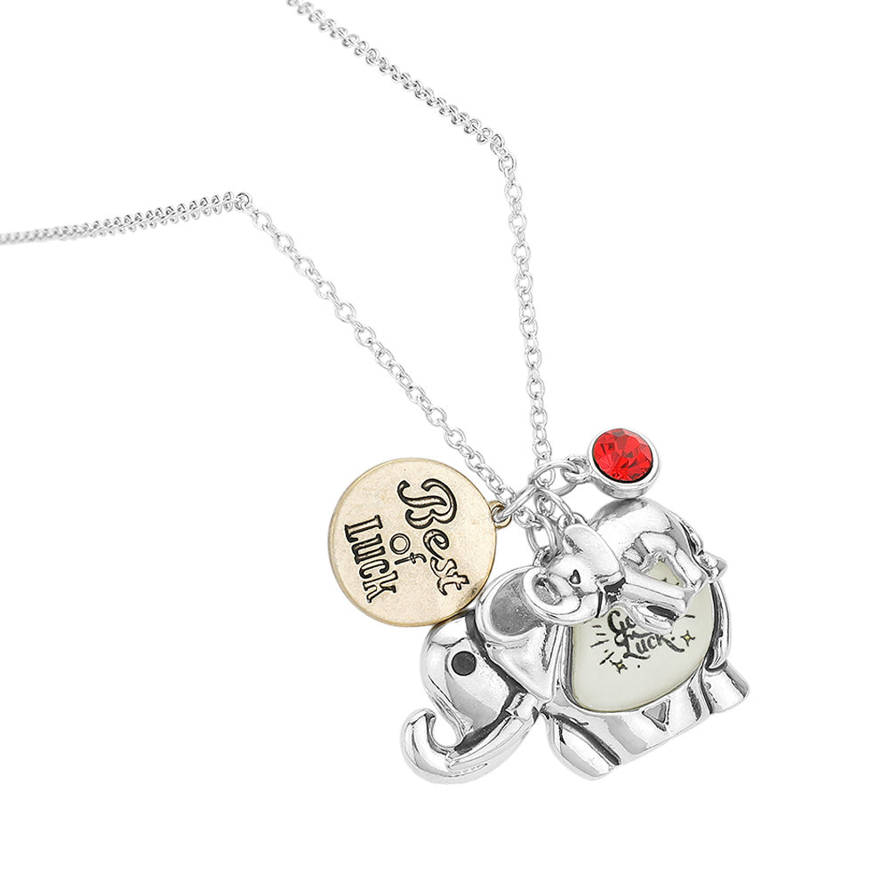iLLASPARKZ Good Luck Metal Elephant Pendant Necklace