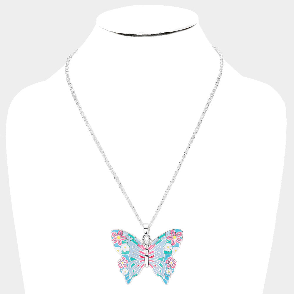 iLLASPARKZ Enamel Butterfly Pendant Necklace
