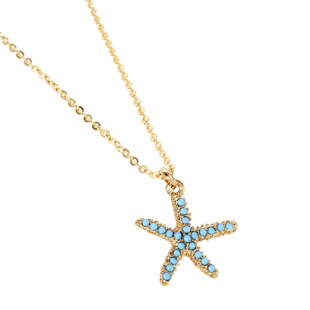 iLLASPARKZ Stone Paved Starfish Pendant Necklace