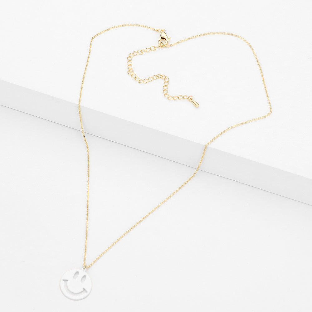 iLLASPARKZ Brass Metal Smile Pendant Necklace