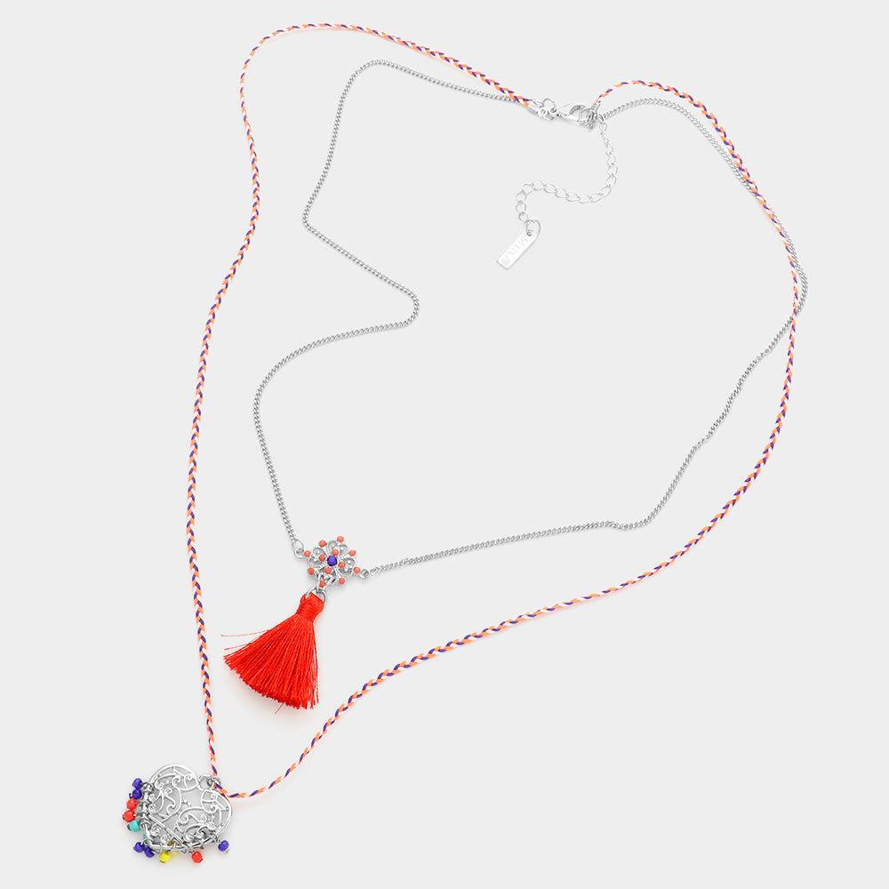 iLLASPARKZ Heart Pendant Necklace With Tassel