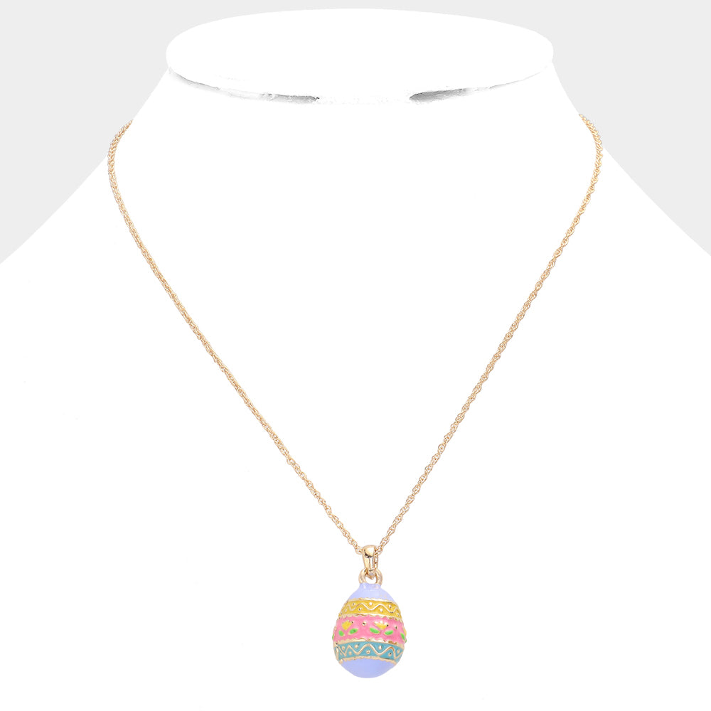 Enamel Easter Egg Pendant Necklace