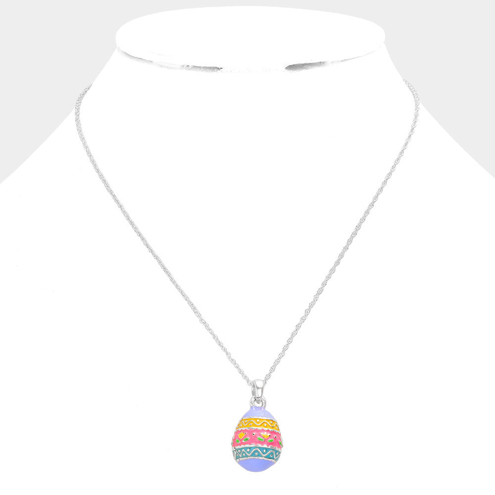 Enamel Easter Egg Pendant Necklace
