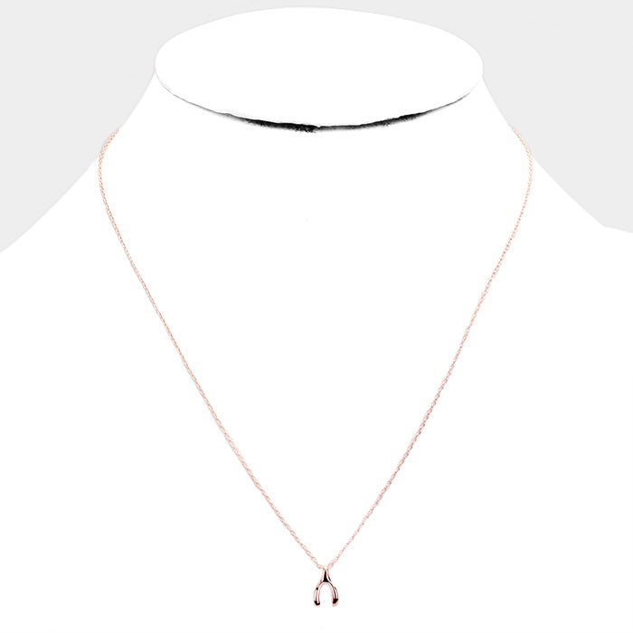 iLLASPARKZ Gold Dipped Wishbone Pendant Necklace
