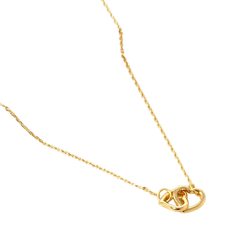 iLLASPARKZ Gold Dipped Double Heart Link Pendant Necklace