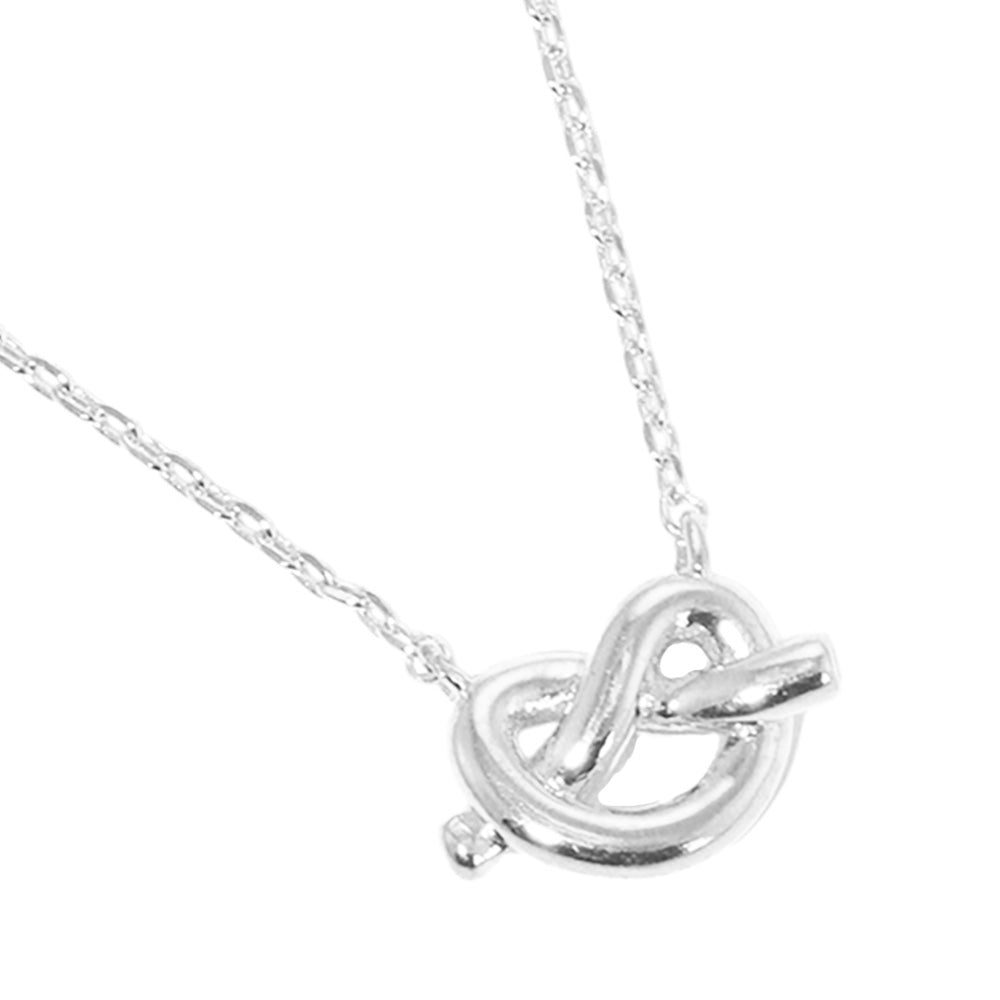 iLLASPARKZ White Gold Dipped Knotted Heart Pendant Necklace