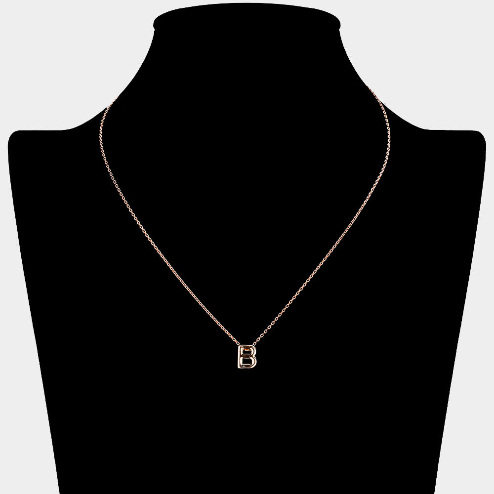 iLLASPARKZ -B- Gold Dipped Initial Monogram Metal Pendant Necklace