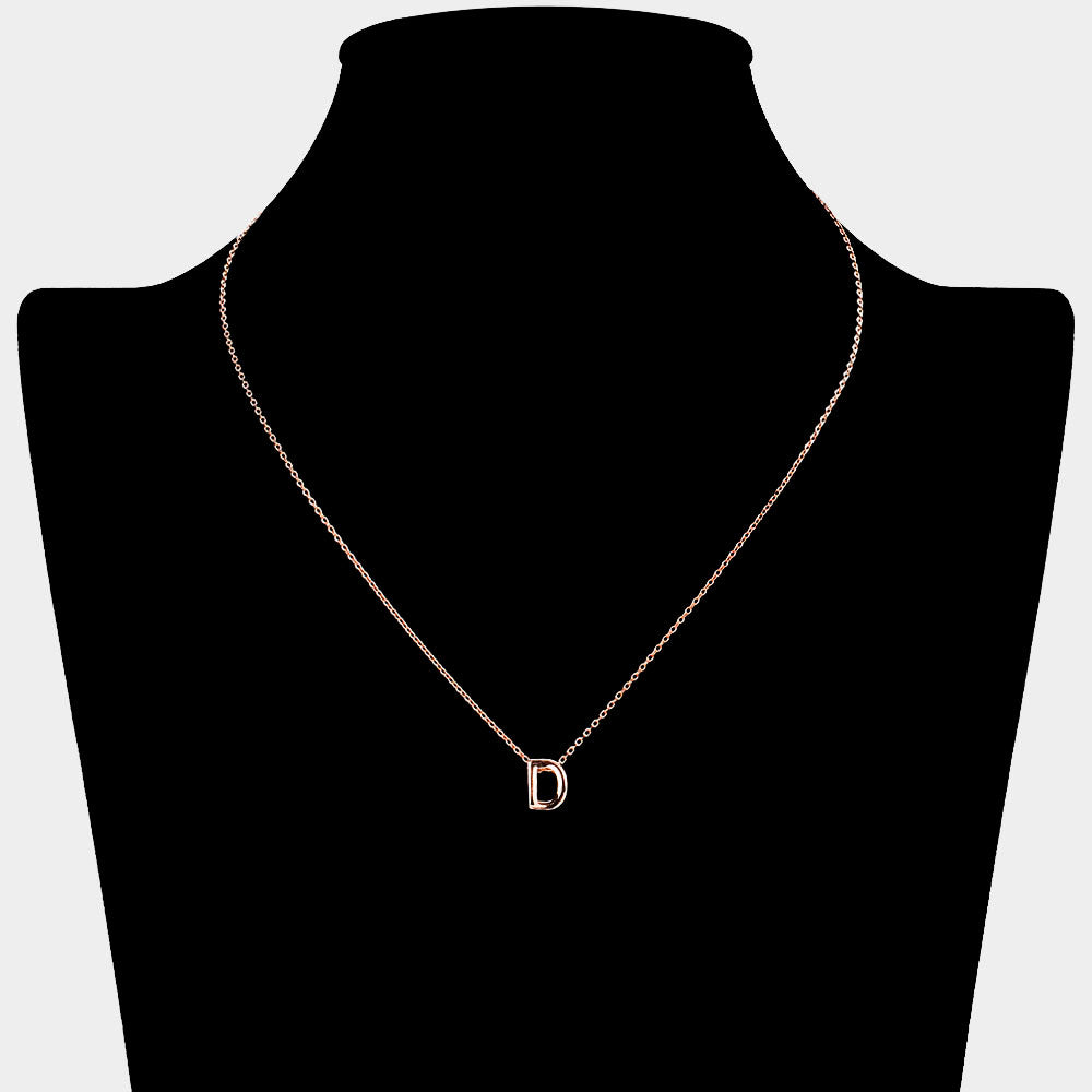 iLLASPARKZ -D- Gold Dipped Initial Monogram Metal Pendant Necklace