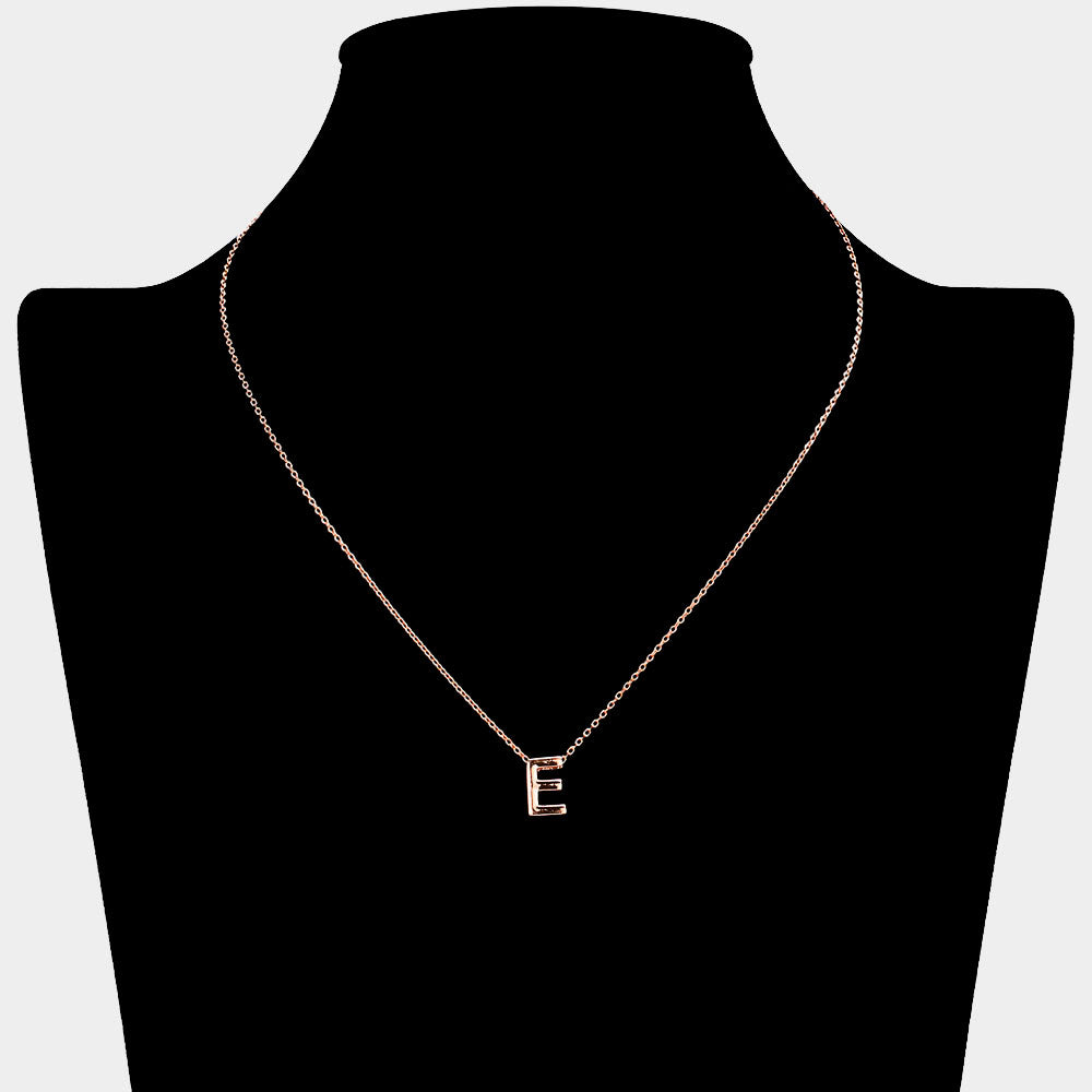 iLLASPARKZ -E- Gold Dipped Initial Monogram Metal Pendant Necklace