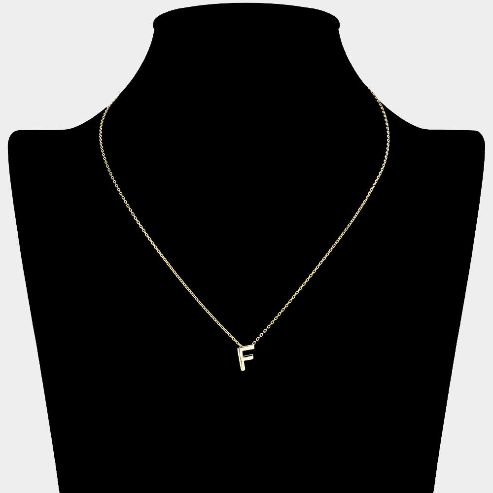 iLLASPARKZ -F- Gold Dipped Initial Monogram Metal Pendant Necklace