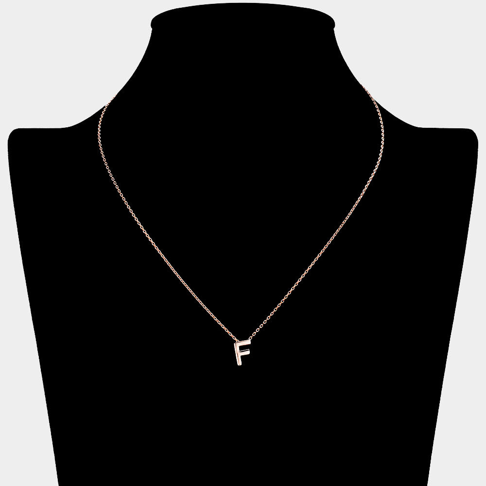 iLLASPARKZ -F- Gold Dipped Initial Monogram Metal Pendant Necklace