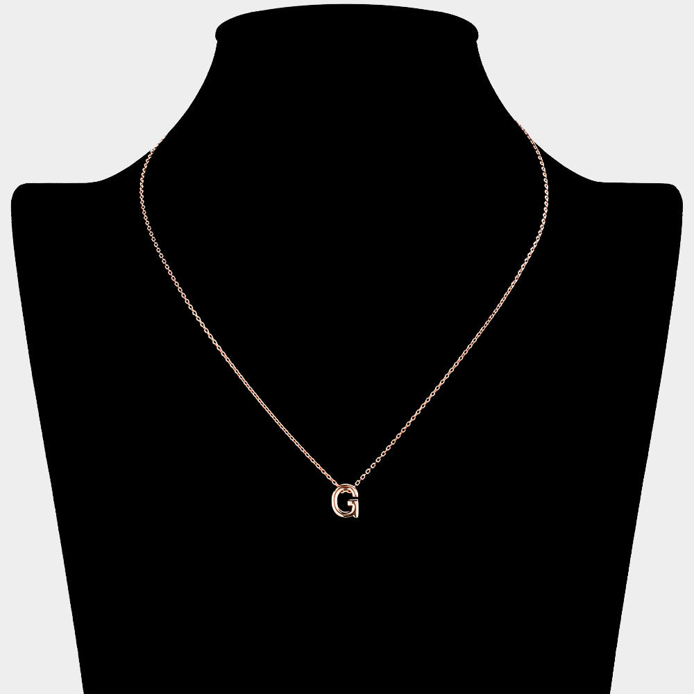 iLLASPARKZ -G- Gold Dipped Initial Monogram Metal Pendant Necklace