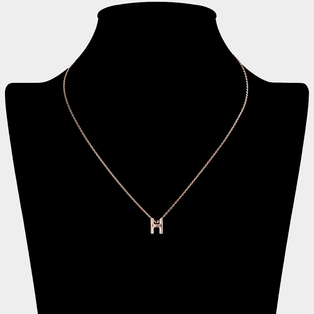 iLLASPARKZ -H- Gold Dipped Initial Monogram Metal Pendant Necklace