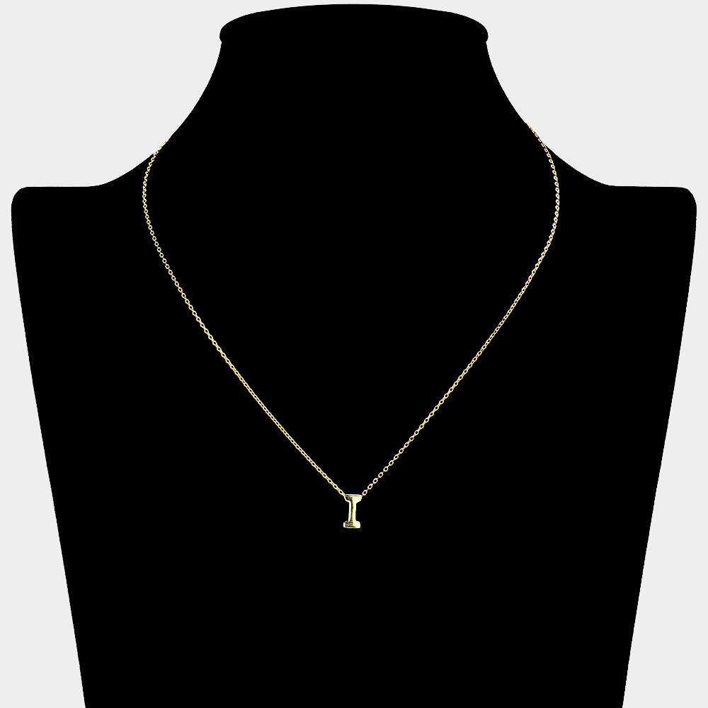 iLLASPARKZ -I- Gold Dipped Initial Monogram Metal Pendant Necklace
