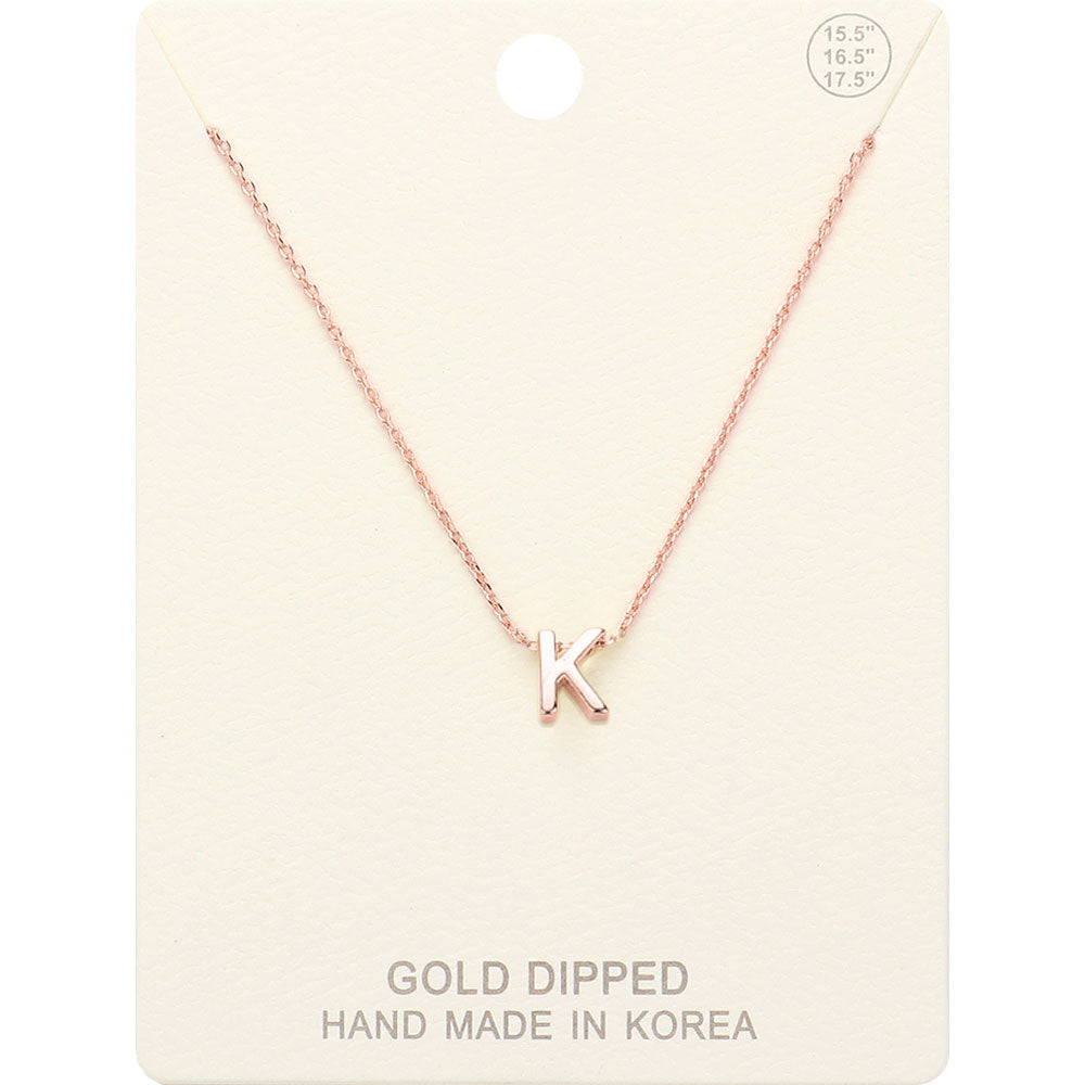 iLLASPARKZ -K- Gold Dipped Initial Monogram Metal Pendant Necklace