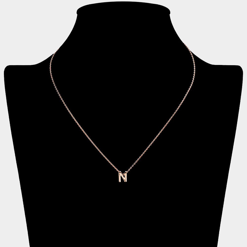 iLLASPARKZ -N- Gold Dipped Initial Monogram Metal Pendant Necklace
